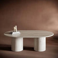 Form Travertine Low Oval Coffee Table